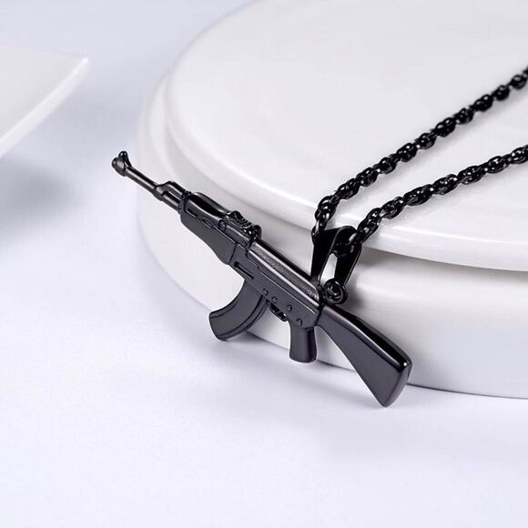 Necklace - Machine Gun Pendant Chain - Picture 2 of 2